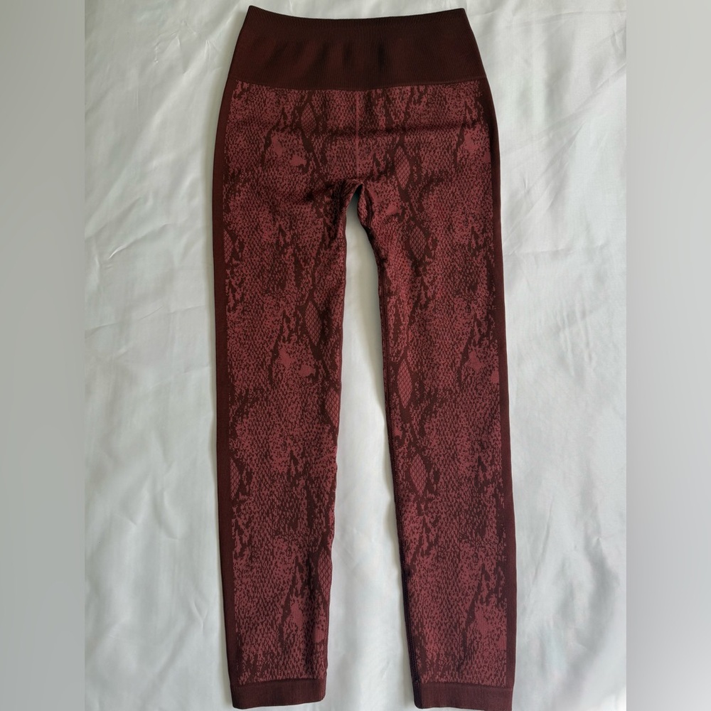Fabletics Burgundy Snake Print Leggings S